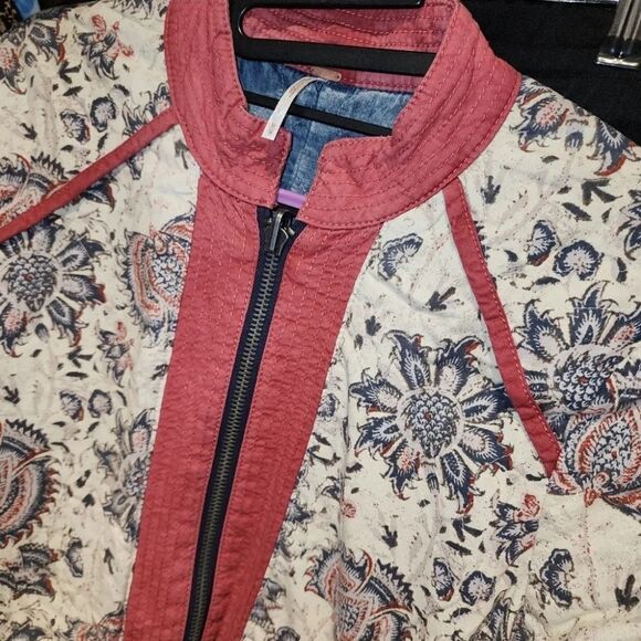 FREE PEOPLE reversible BELARIO QUILTED COTTON FALL ZIP JACKET COAT MEDIUM M L XL - Picture 5 of 14
